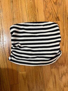 Black and White Striped Knit Piece
